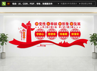 讲党性比奉献文化墙