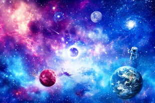 梦幻星空银河宇宙星球外太空背景