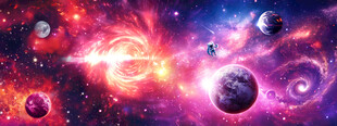 梦幻银河漩涡宇宙外太空星球背景