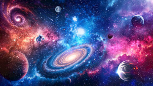 宇宙漩涡外太空星球银河星空背景