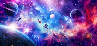 唯美星空外太空宇宙星球银河背景