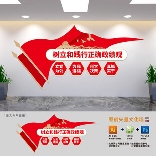 政绩观党建文化墙