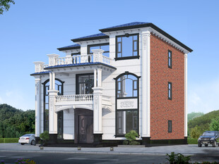 农村三层欧式别墅外观设计图效果