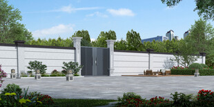 现代欧式院墙铁艺大门设计效果图