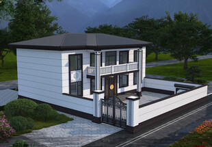 现代简约中式风格两层别墅设计图