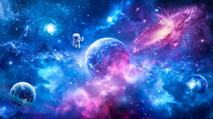 璀璨星空外太空银河宇宙星球背景