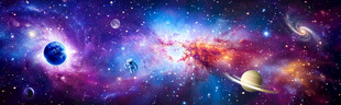 梦幻银河星空外太空宇宙星球背景