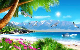 海滩风景画
