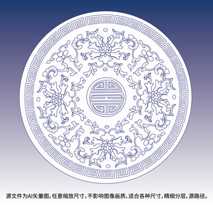 青花瓷盘青花花纹故宫缠枝莲纹盘