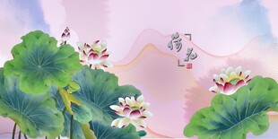 水墨荷花图尽显中式意境