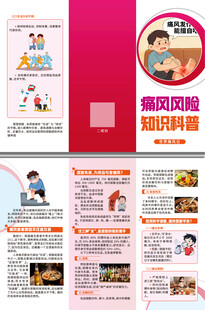 痛风风险知识科普三折页