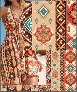 民族风几何图案装饰条纹