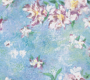 梦幻蓝底花卉图案