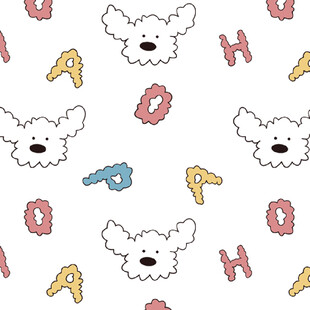 可爱小狗字母图案背景