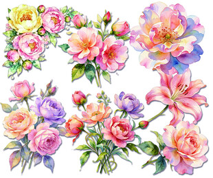 水彩花卉插画集