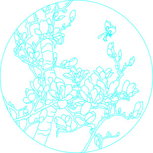 玉兰花  矢量图 