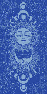 蓝色神秘太阳月亮曼陀罗图案