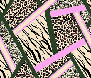豹纹斑马纹拼接时尚图案