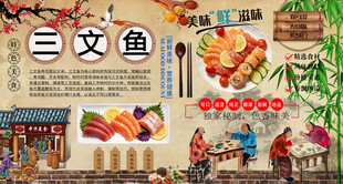三文鱼背景墙