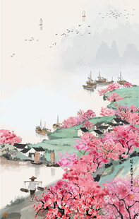 意境水墨江南山水装饰画