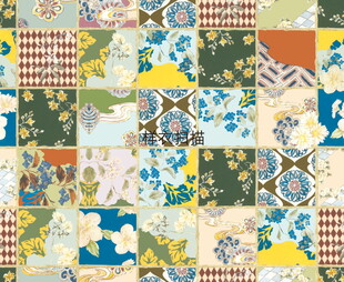 多彩拼布图案纹理