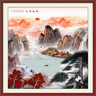 聚宝盆山水画