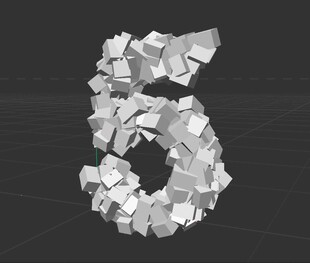 C4D5字立体动画造型白模