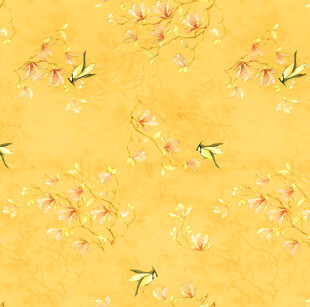 黄色底花卉图案纹理