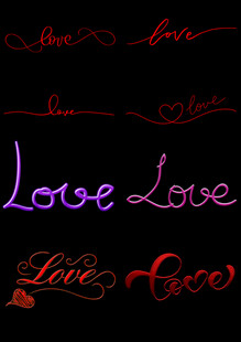 LOVE爱心文字设计