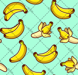 卡通香蕉图案背景设计