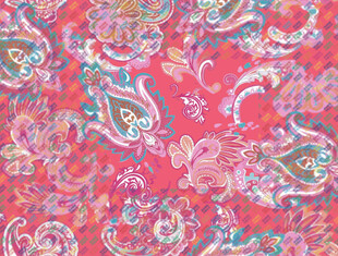 粉色佩斯利花纹图案