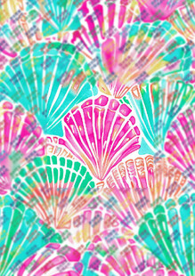 多彩扇贝图案背景纹理