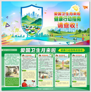 爱国卫生月健康行动指南展板