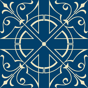 蓝底精致花纹装饰图案