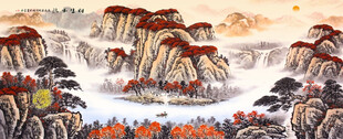 水墨山水国画风景图