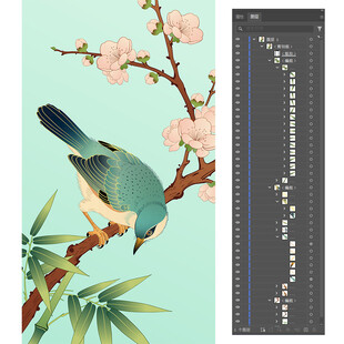 花鸟图中式风精美装饰画