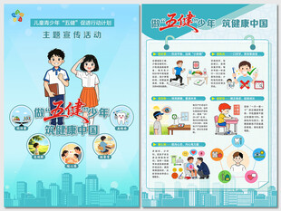 儿童青少年五健行动计划海报