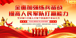 全国加强练兵备战标语背景展板
