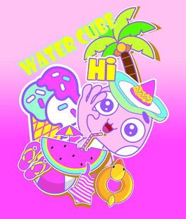 夏日玩水卡通萌趣形象