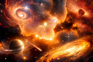 浩瀚太阳系宇宙星球太空漩涡背景