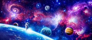 浩瀚星空宇宙太空宇航员星球背景