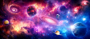 梦幻外太空银河星空宇宙星球背景