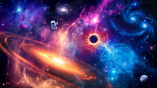 浩瀚宇宙黑洞外太空漩涡星球背景