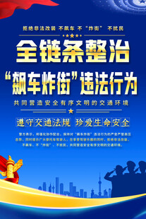 全链条整治飙车炸街行为海报