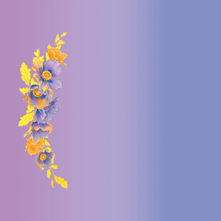 梦幻渐变背景的抽象花卉图案