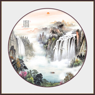圆形山水画