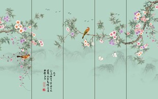 花鸟山水背景