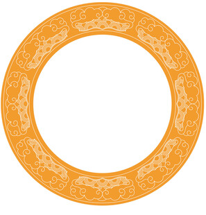 图腾花纹圆形装饰图案 矢量图