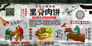 里脊肉饼背景墙