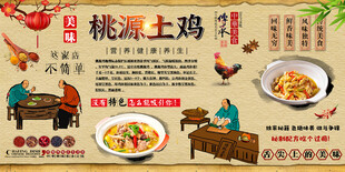 桃源土鸡背景墙